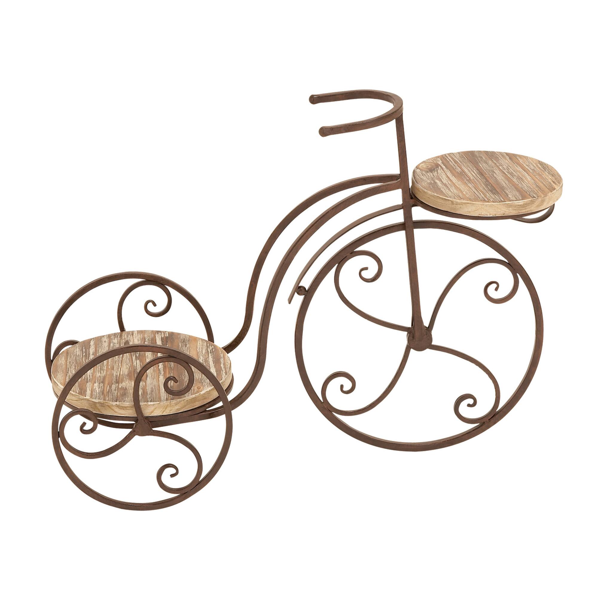Brown Metal Farmhouse Bicycle Plantstand, 25" x 19"